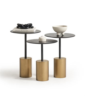 Saignon Ahşap Üçlü Yan Sehpa Takımı