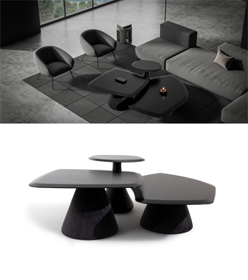 Salerno Ahşap Yan Sehpa Siyah