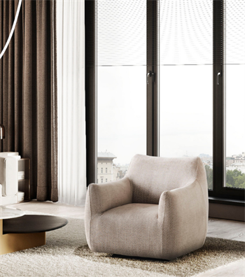 Sole Comfort Beige Armchair with Swivel Base