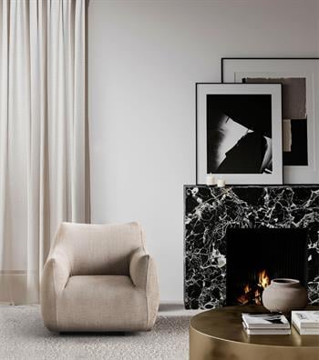 Sole Comfort Beige Armchair with Swivel Base