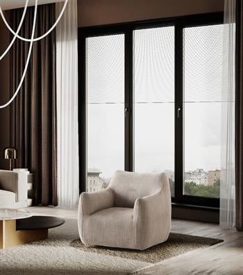 Sole Comfort Beige Armchair with Swivel Base