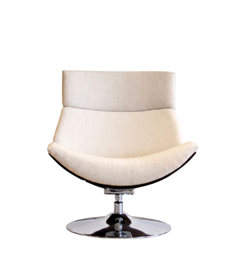 Sorrento Swivel Metal Leg Solid Wood Walnut Armchair White