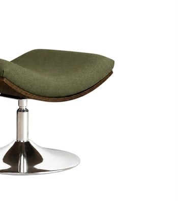Sorrento Swivel Armchair and Ottoman Set Metal Legs Solid Wood Dark Oak Green