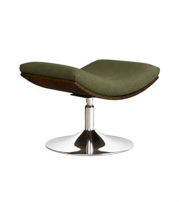 Sorrento Swivel Armchair and Ottoman Set Metal Legs Solid Wood Dark Oak Green