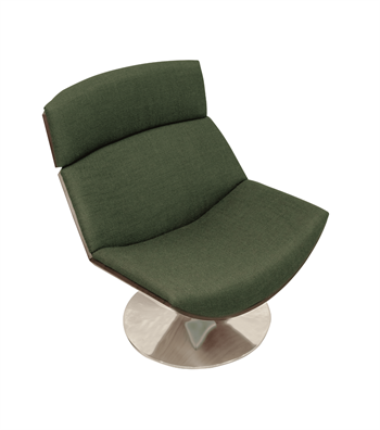 Sorrento Swivel Metal Leg Solid Wood Walnut Armchair Green
