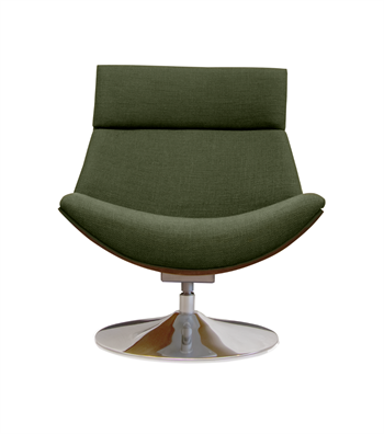 Sorrento Swivel Metal Leg Solid Wood Walnut Armchair Green