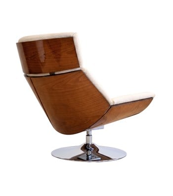 Sorrento Swivel Metal Leg Solid Wood Walnut Armchair White