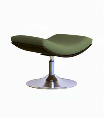 Sorrento Swivel Armchair and Ottoman Set Metal Legs Solid Wood Dark Oak Green
