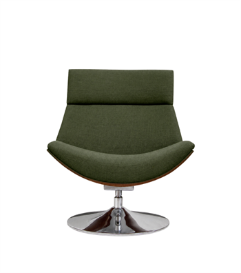 Sorrento Swivel Metal Leg Solid Wood Walnut Armchair Green
