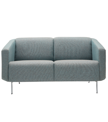Sovza Metal Leg Wooden Detail Blue Double Sofa