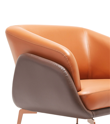 Tilda Rose Metal Ayak Berjer Deri Kahverengi Devetüyü