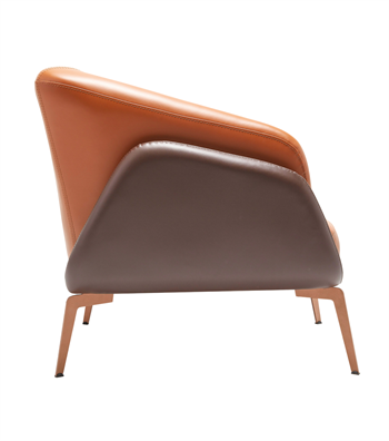 Tilda Rose Metal Ayak Berjer Deri Kahverengi Devetüyü