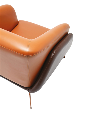 Tilda Rose Metal Ayak Berjer Deri Kahverengi Devetüyü