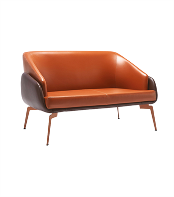 Tilda Leather Double Sofa Brown