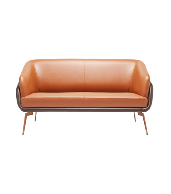 Tilda Leather Double Sofa Brown