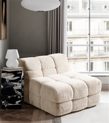 Toledo Comfort Armchair Special Plush Fabric Beige