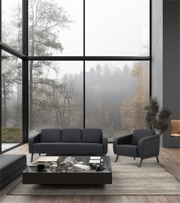 Tulip Sofa Leather Black