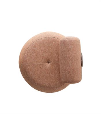 Tumanna Beige Armchair with Cylindrical Swivel Base