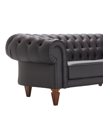 Vivaldi Chester Sofa Black Leather