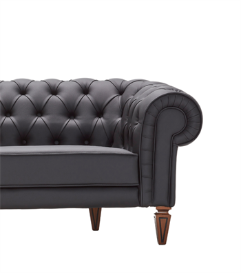 Vivaldi Chester Sofa Black Leather