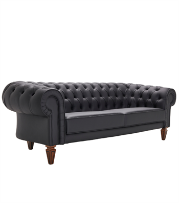 Vivaldi Chester Sofa Black Leather