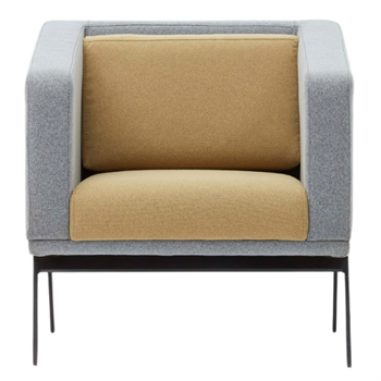 Vixon Metal Ayak Sarı Gri Berjer