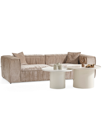 Volye Comfort Pleated Velvet Beige