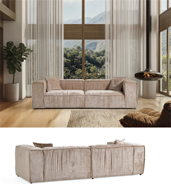 Volye Comfort Pleated Velvet Beige