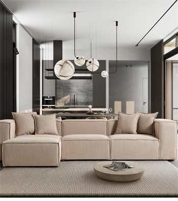 Volye Comfort Corner Sofa Woven Linen Dark Beige 1003