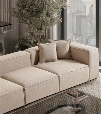 Volye Comfort Three Seater Sofa Linen Dark Beige 1003*315