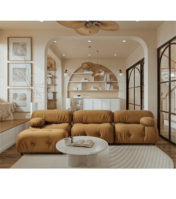 Voyage Kapitone Sofa Corner Velvet 1080