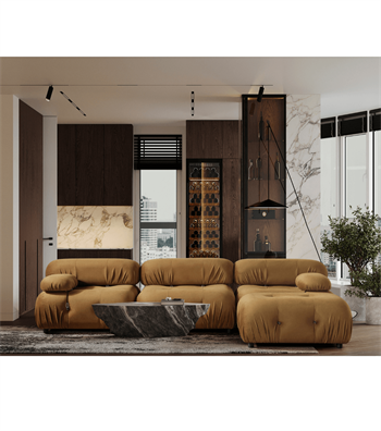 Voyage Kapitone Sofa Corner Velvet 1080