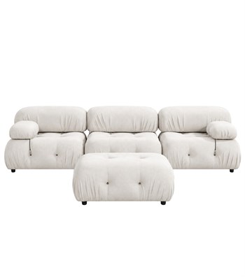Voyage Kapitone Sofa Corner Velvet Beige