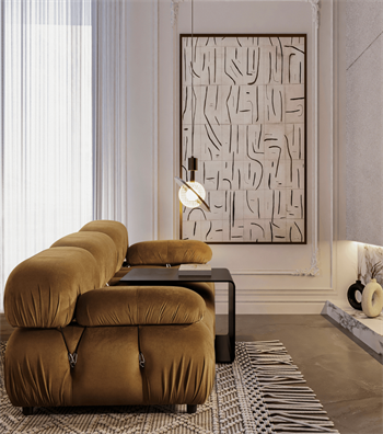 Voyage Quilted Triple Sofa Velvet 1080