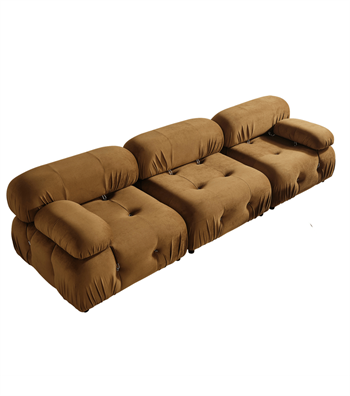Voyage Quilted Triple Sofa Velvet 1080