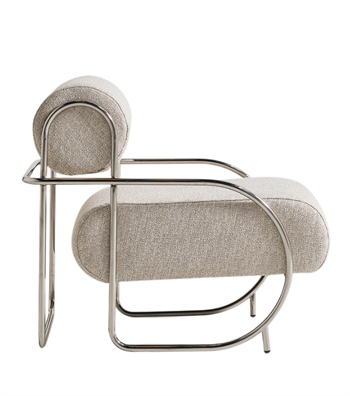 Warhol Armchair and Ottoman Stainless Steel Legs