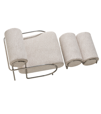 Warhol Armchair and Ottoman Stainless Steel Legs