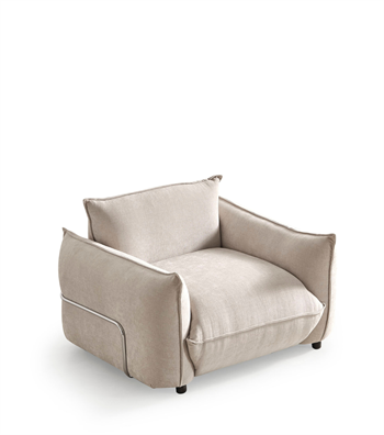 Kant Beige Armchair with Metal Details