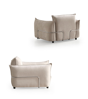Kant Beige Armchair with Metal Details