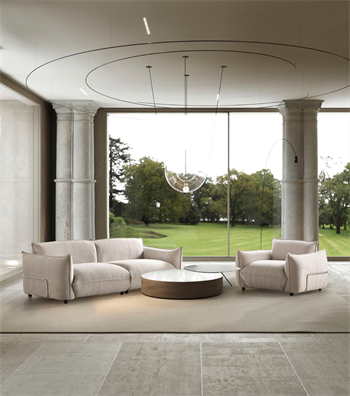 Kant Beige Armchair with Metal Details