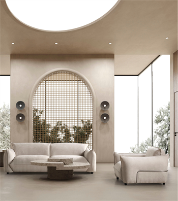 Kant Beige Armchair with Metal Details