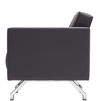 Zirum Metal Ayak Kapitone Deri Siyah Berjer