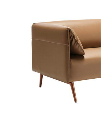 Ziva Leather Triple Sofa Cream