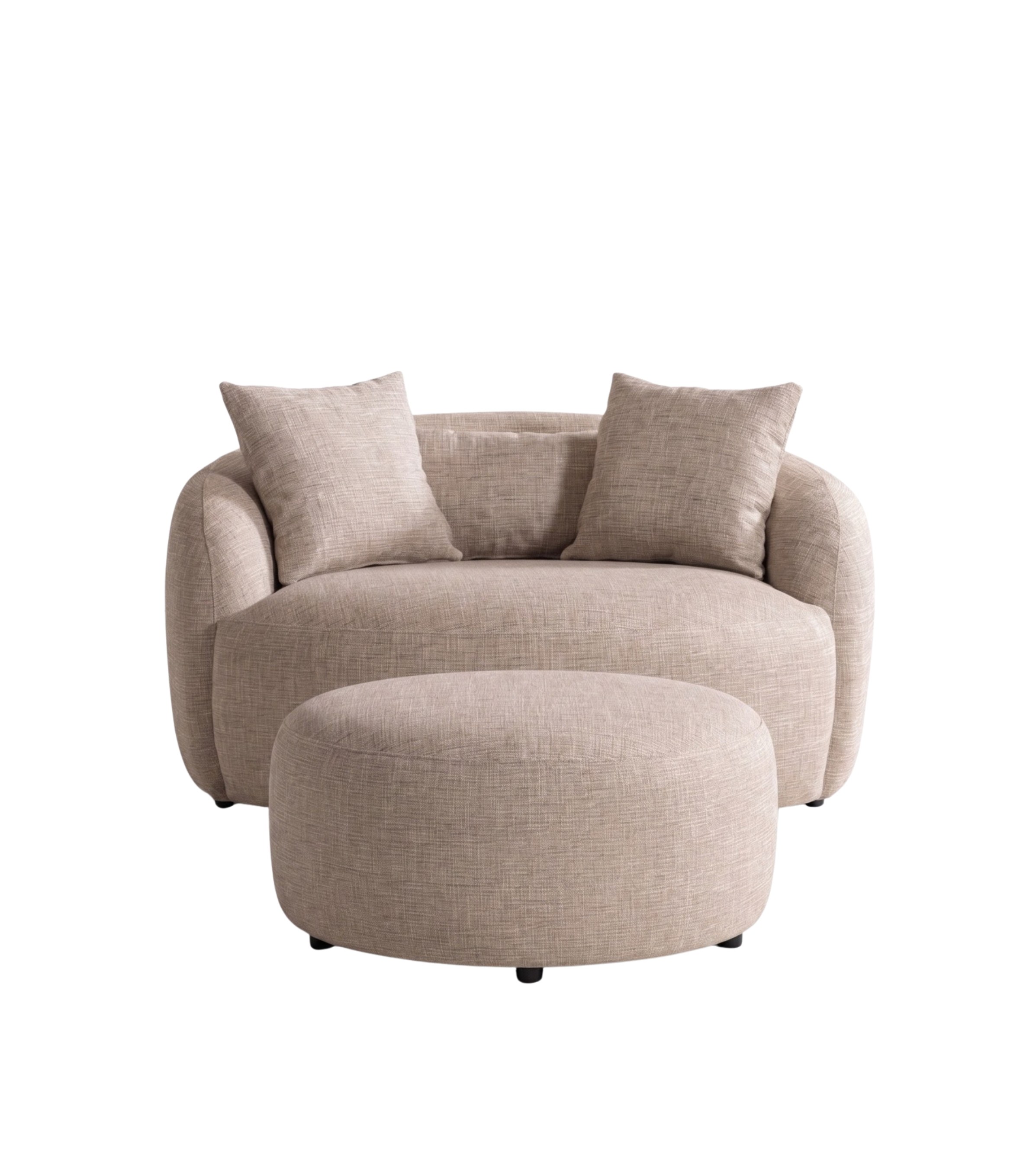 Gorki Loveseat Bej Berjer ve Puf Takım