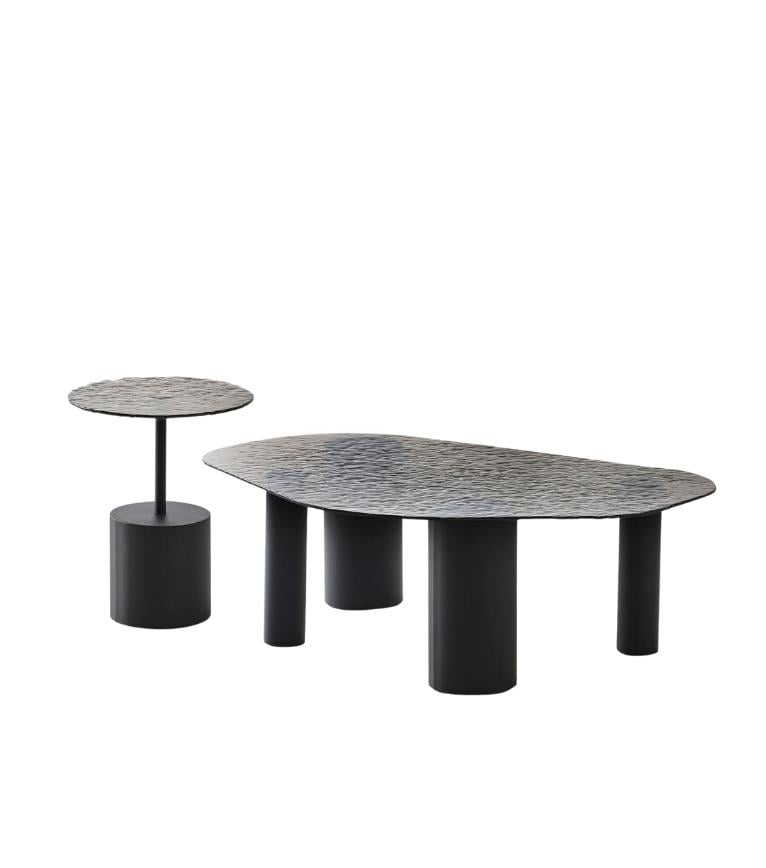 Grieg Black Fusion Glass Twin Coffee Table Set