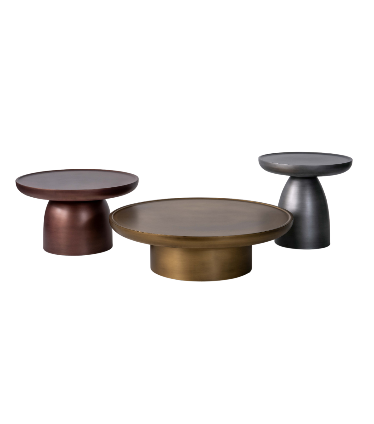 Hills Ahşap Üçlü Orta Sehpa Takımı Mushroom Color