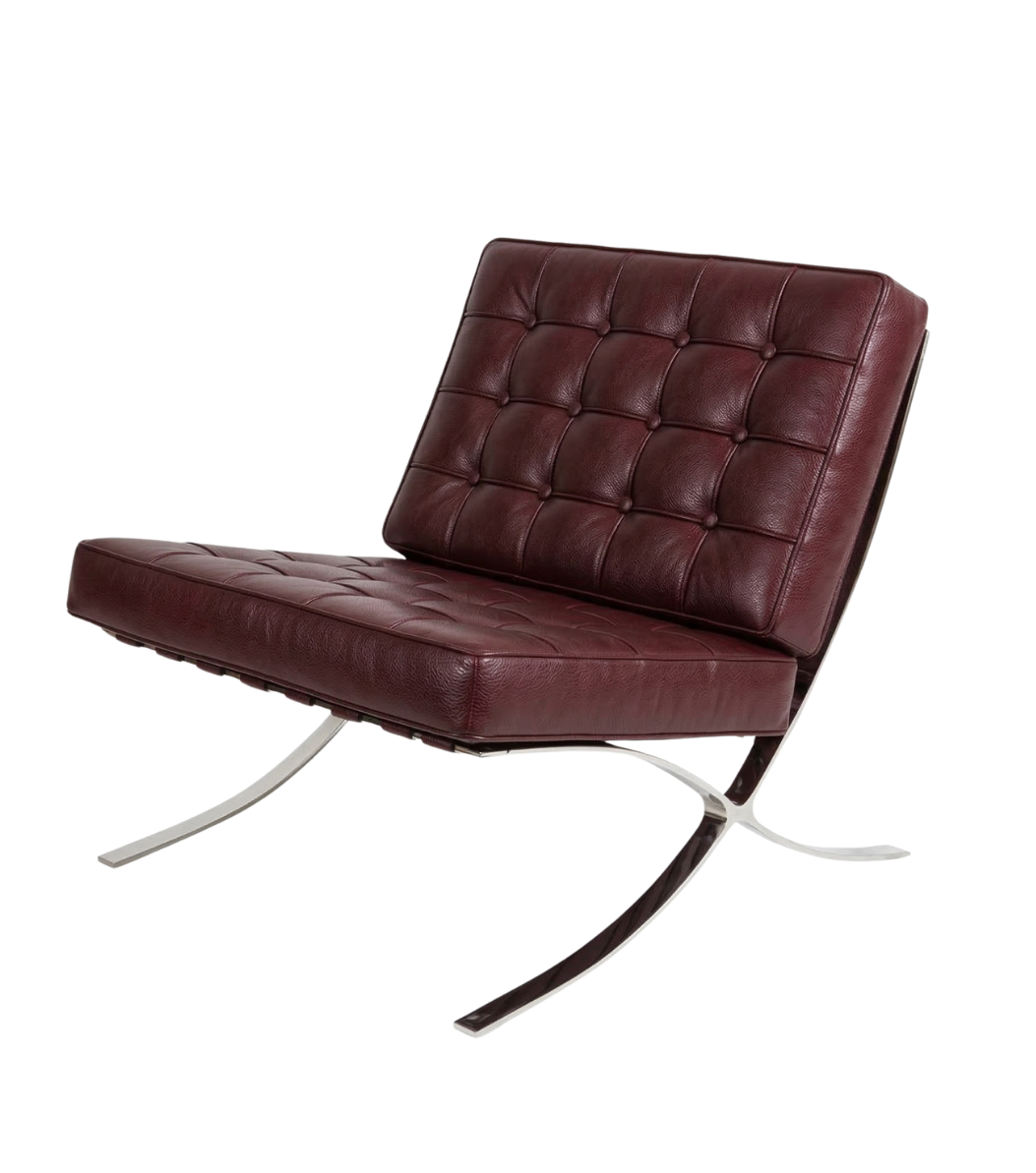 Litrus Krom Ayak Deri Berjer Bordo