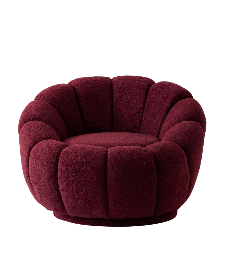 Potter Bordo Teddy Döner Ayaklı Berjer
