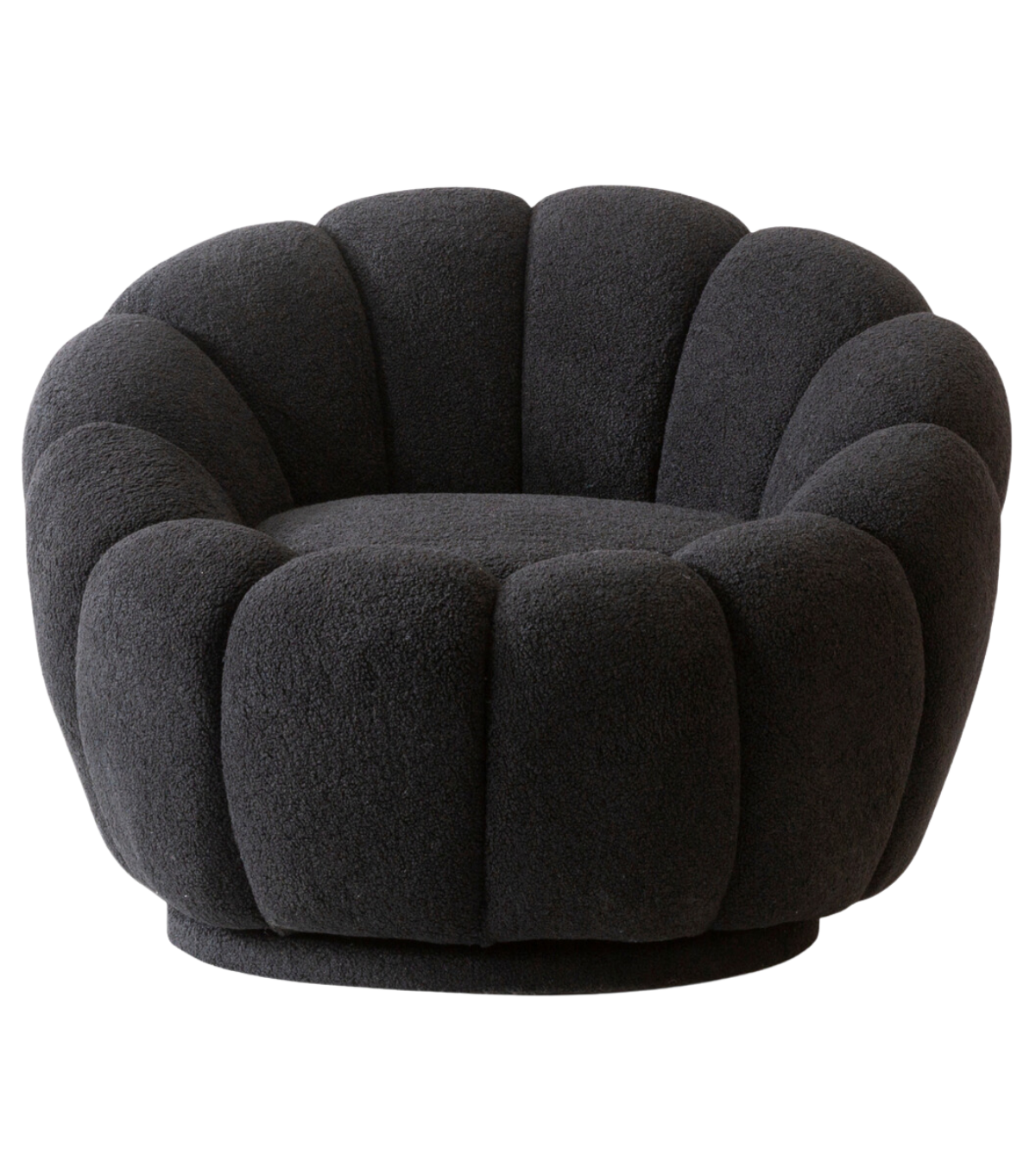 Potter Quilted Swivel Teddy Armcahir Black