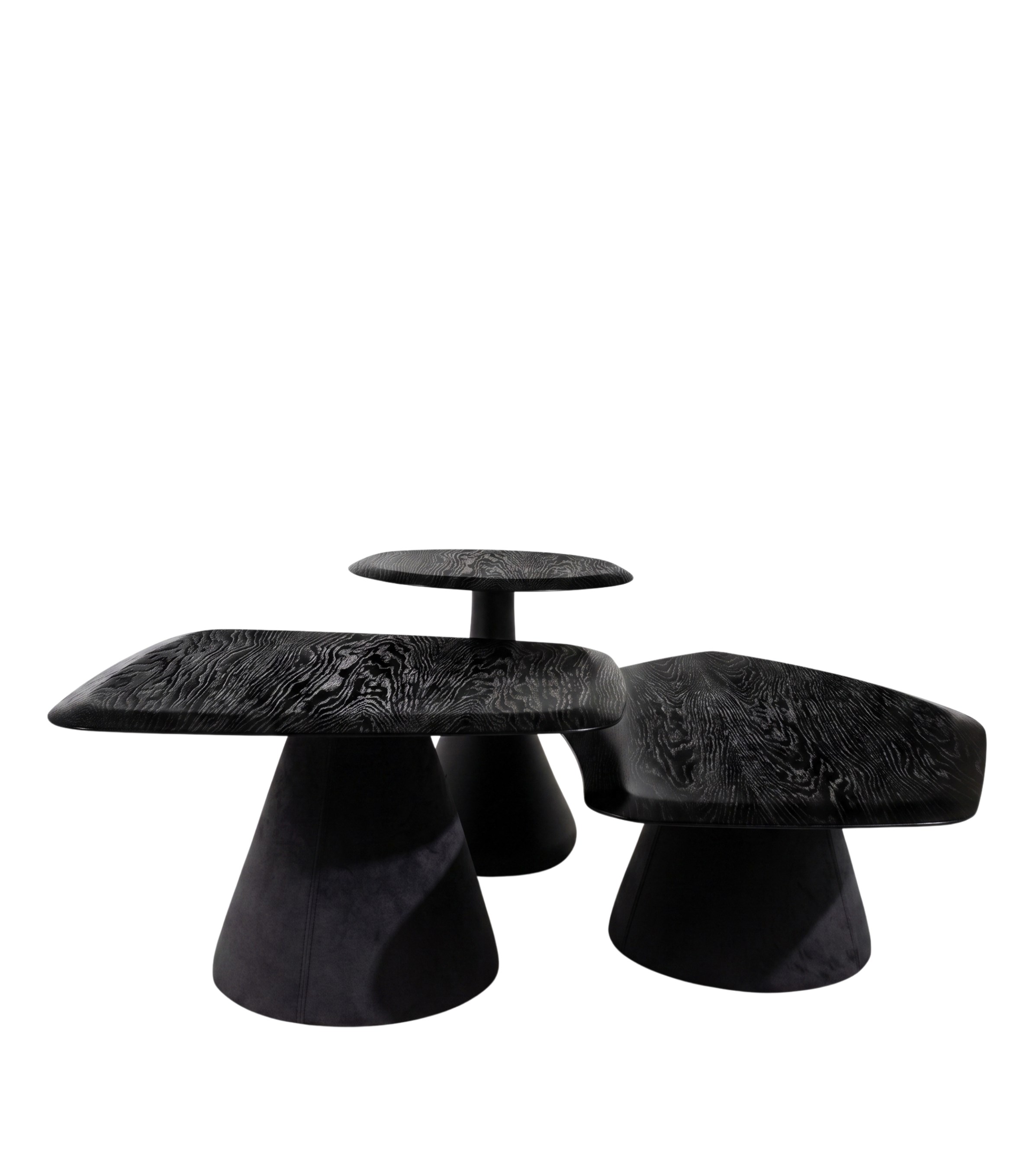 Salerno Wooden Three Piece Coffee Table Set Black